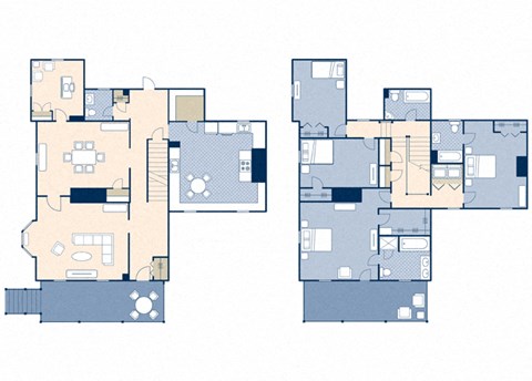 Floor plan for 4 beds, 3.5 baths, 2300 sqft